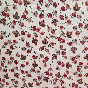 Tela beige flores burdeos