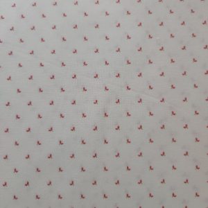 Tela beige florecitas coral