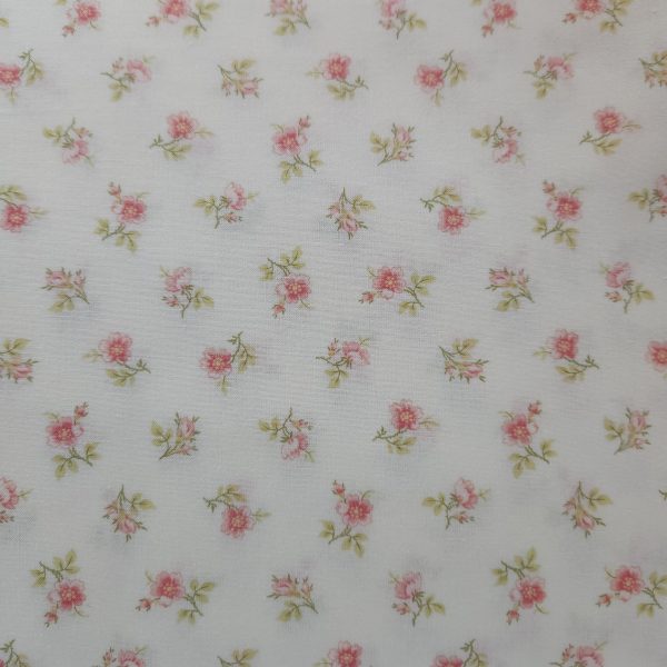 Tela beige florecitas