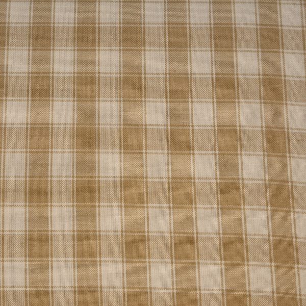 Tela cuadros camel y beige