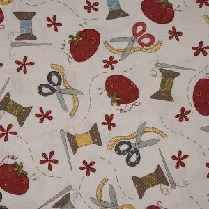 Tela beige motivos costura