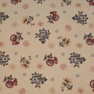 Tela beige florecitas