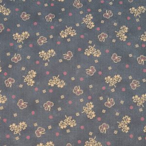 Tela azul florecitas beige