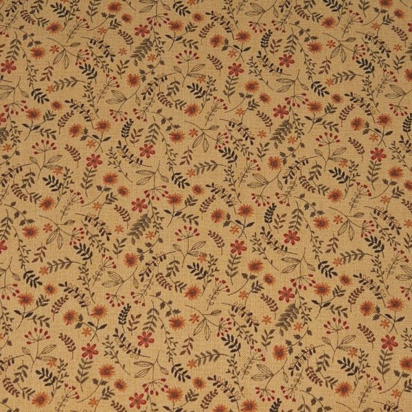 Tela ocre florecitas