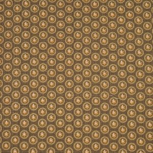 Tela verde circulo flores ocre