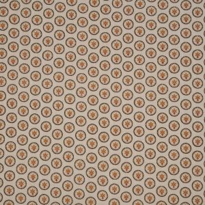 Tela beige circulo florecitas