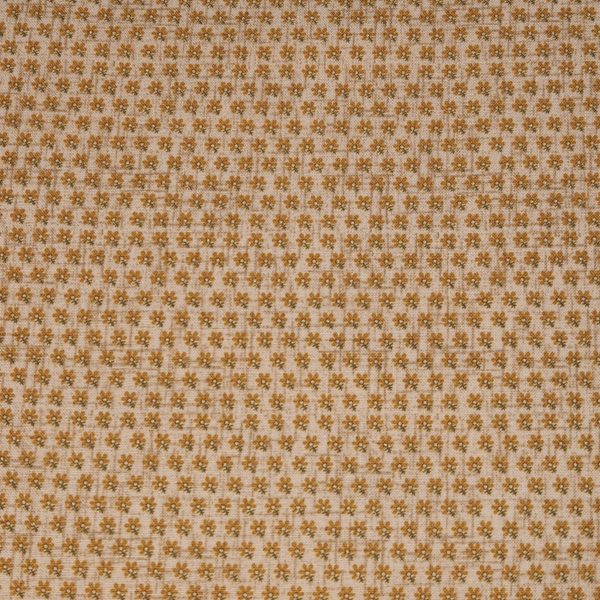Tela beige florecitas ocre