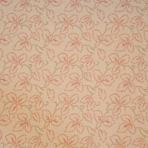 Tela beige hojas rosa