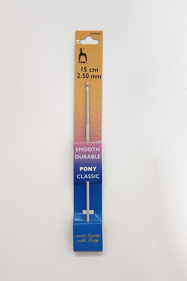 Aguja ganchillo Pony Classic-aluminio 2.5