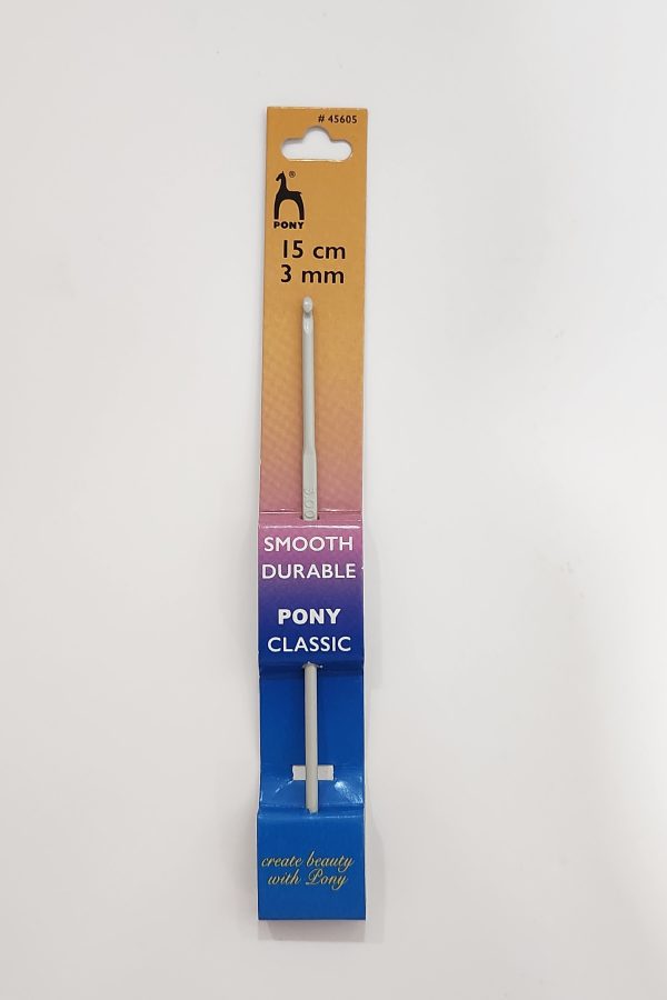 Aguja ganchillo Pony Classic-aluminio 3.00