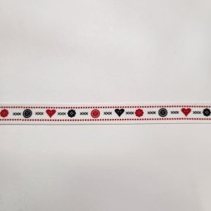 Cinta algodón con corazones y botones 1.5cm