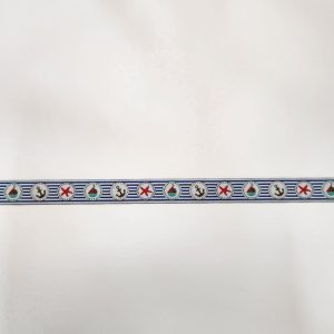 Cinta con motivos marineros azul 1.5 cm