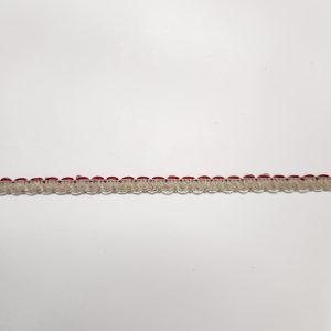 Cinta rustica ondas rojas y blancas.