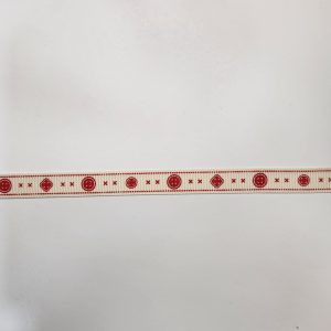 Cinta beige botones rojo 1.5 cm