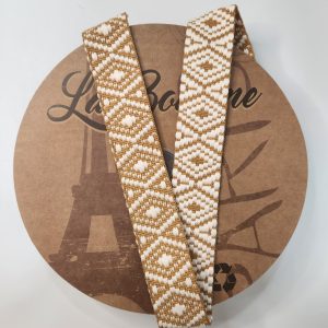 Cinta Mochila Rombos Ocre y Beige 3.7cm.
